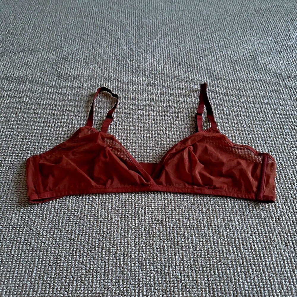 Skims Chile Ultra Fine Mesh Triangle Bralette, Size 4X NWT